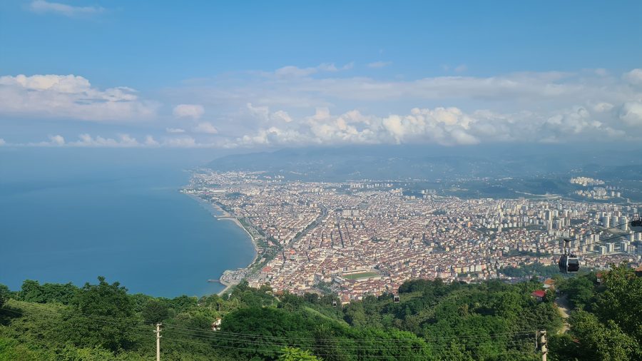 View from Boztepe over Ordu and the Black Sea coast
