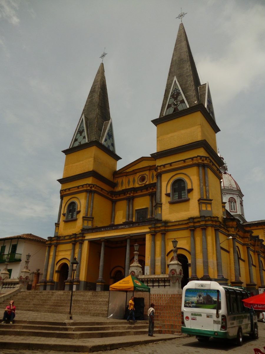 Church on the main square of Santo Domingo in Antioquia
