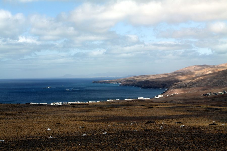 View of the fishing village Playa Quemada on Lanzarote