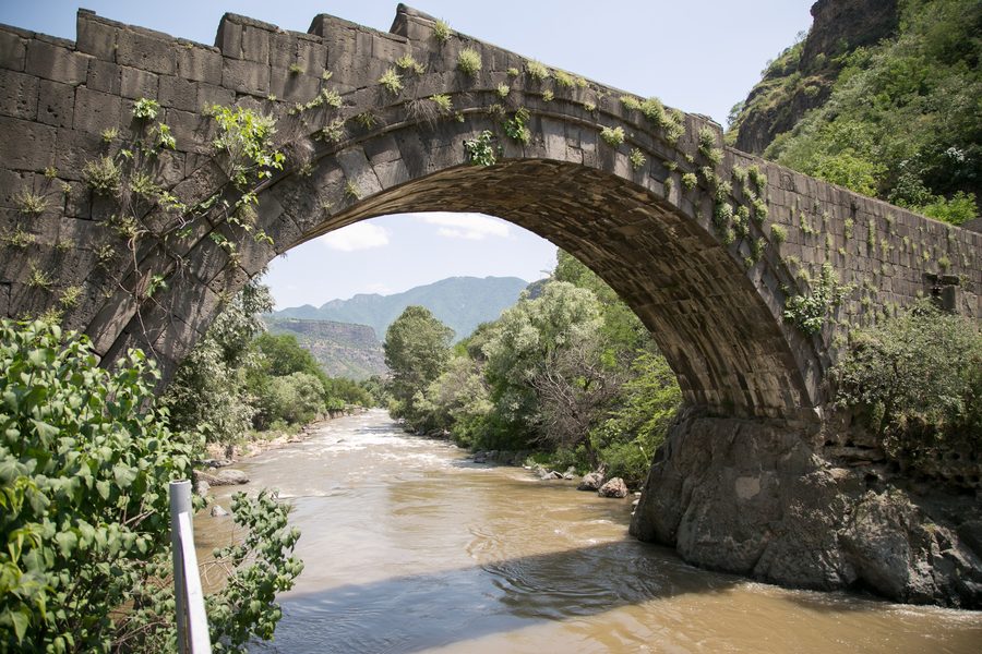 Historic Sanahin Bridge in the surroundings of Alawerdi in Armenia