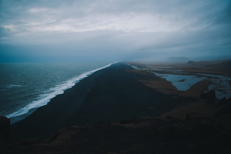Black-sand coast in Iceland