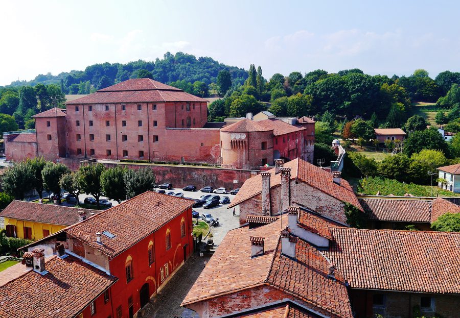 View from Saluzzo Civic Tower toward the fortress and historic upper town