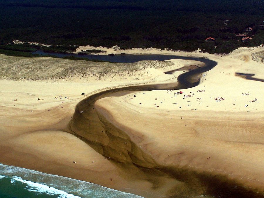 The Courant d'Huchet in the Landes seen from an airplane