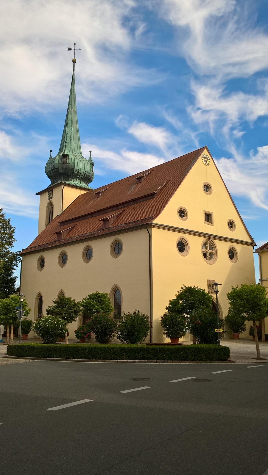 Exterior view of the Protestant church in Schrozberg