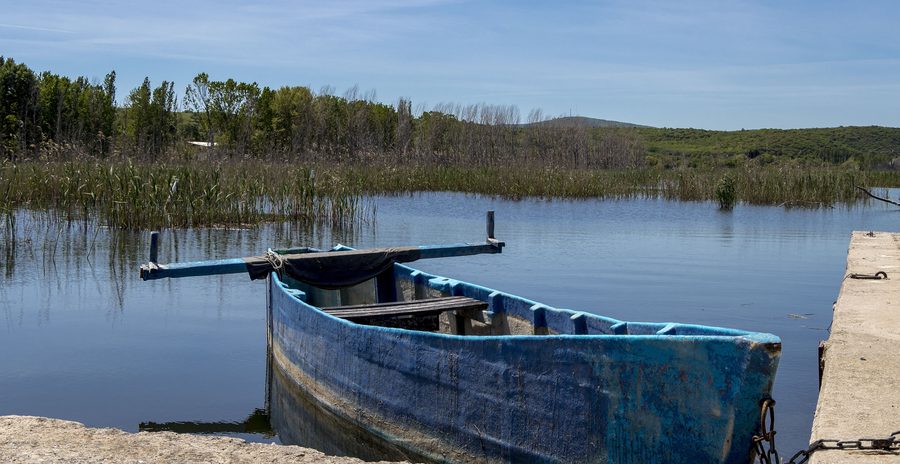 Fishing boat on Lake Doirani