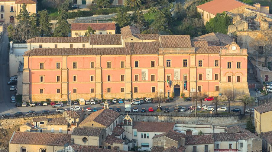 The Arnnone Palace, home to the National Gallery, viewed from the castle in Cosenza, Calabria
