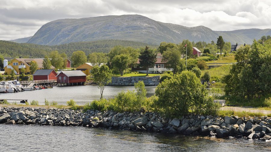 Coastal landscape in Kjørsvikbugen in Aure