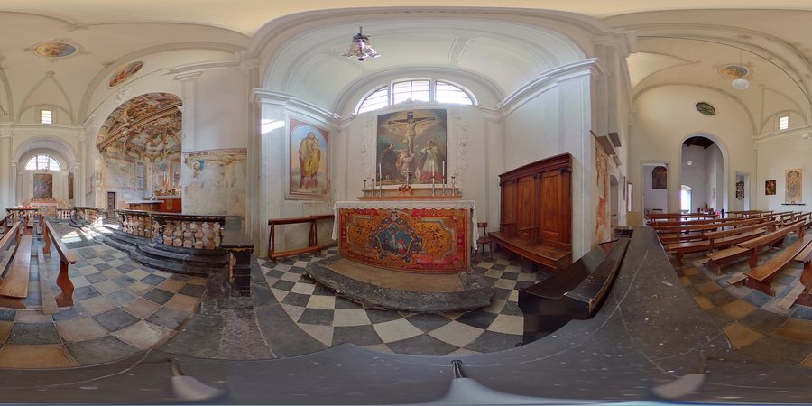 File:San Michele (Introbio) - photosphere of interior in front of right chapel.jpg