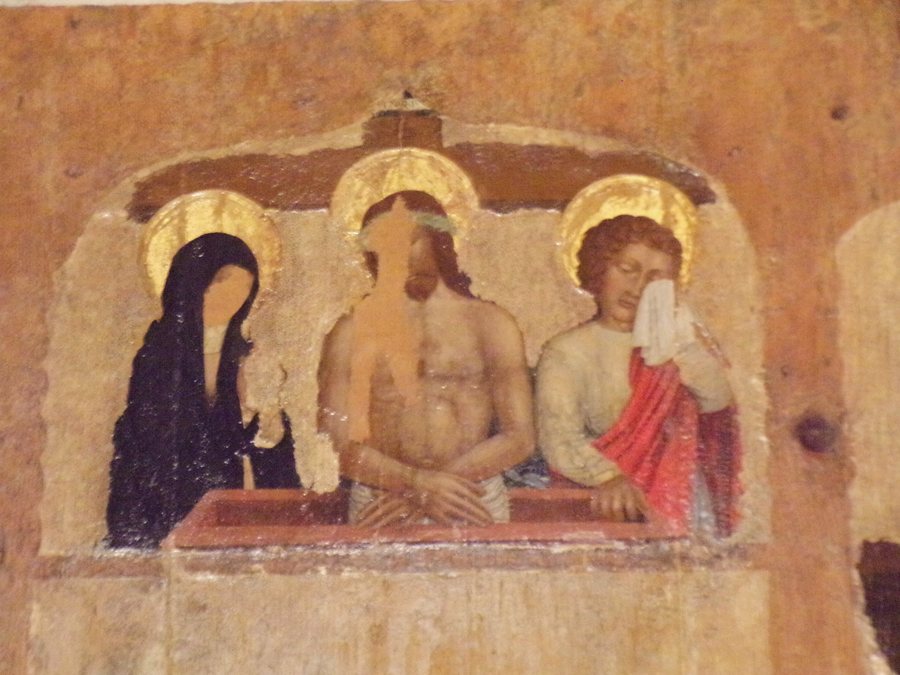 File:Musêo Diocezàn (Arbénga) - Madònna co-o Banbìn de l'Agostìn Cazanêuva da l'ötöio de Sàn Bastiàn de Câza Càrli de Prelà (6).jpg