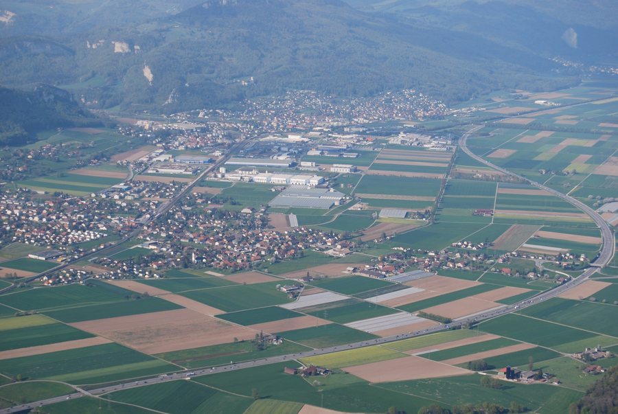 Aerial view of Niederbipp and Oensingen