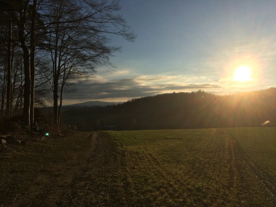 Sun sight from the heights of Belfaux