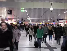 Travelers at the train station