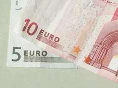 Euro banknotes and coins