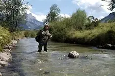 Angler on the river in the Tannheimer Tal